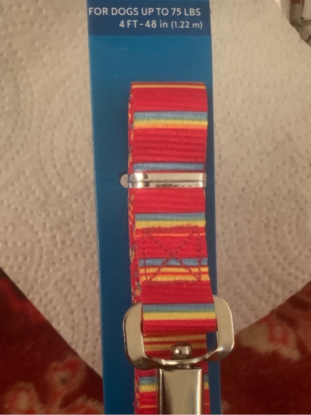Vibrant Striped Pet Leash 4ft-48”inches for dogs up to 75lbs NEW NWT